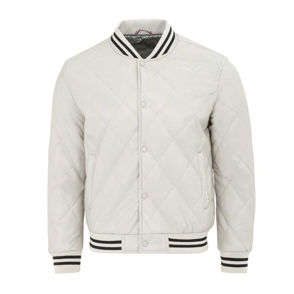 Firetrap Mens Snap Bomber Jacket / White
